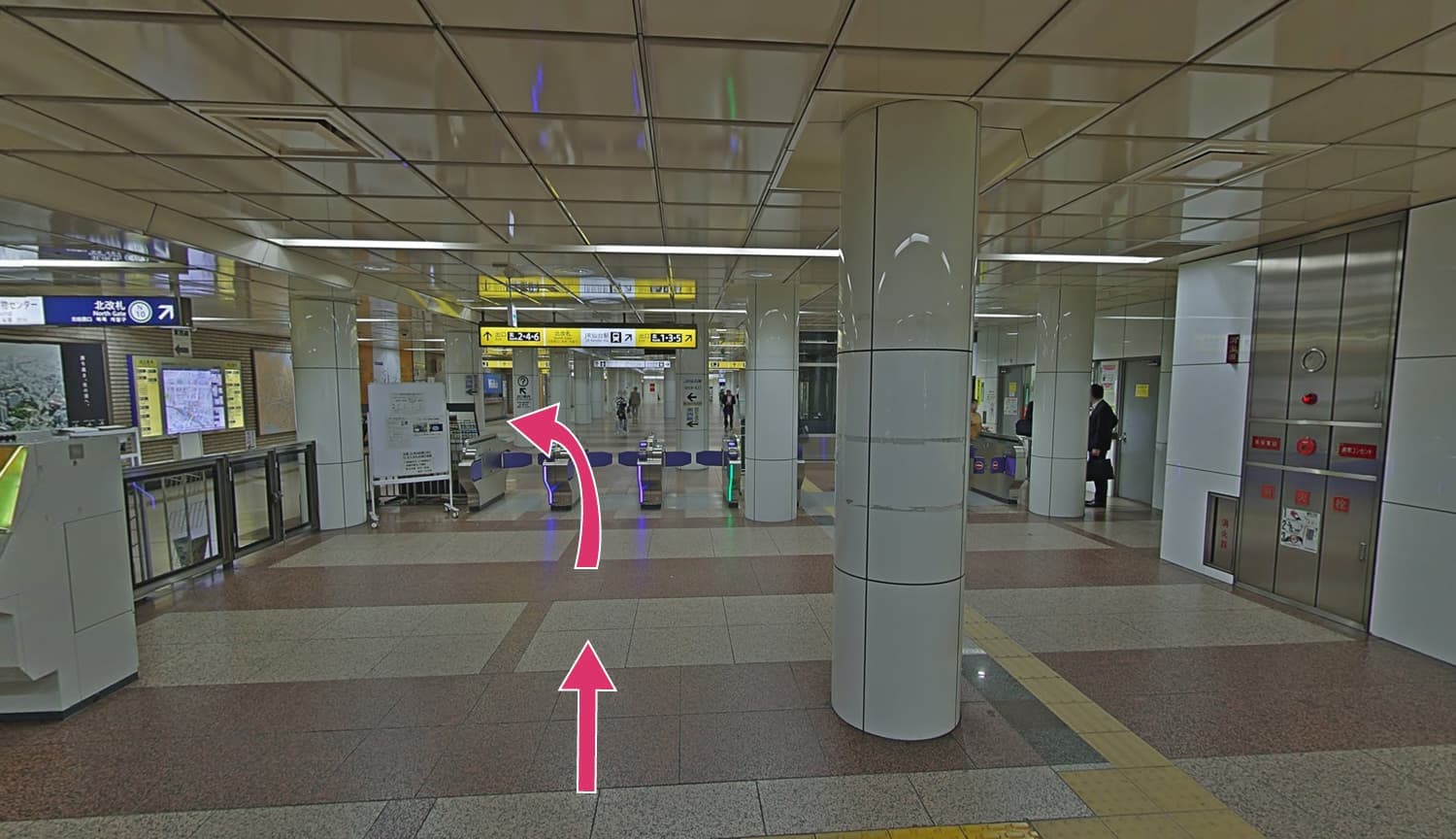 1.仙台市営地下鉄・仙台駅を降りて、「北2番出口」へ向かいます。